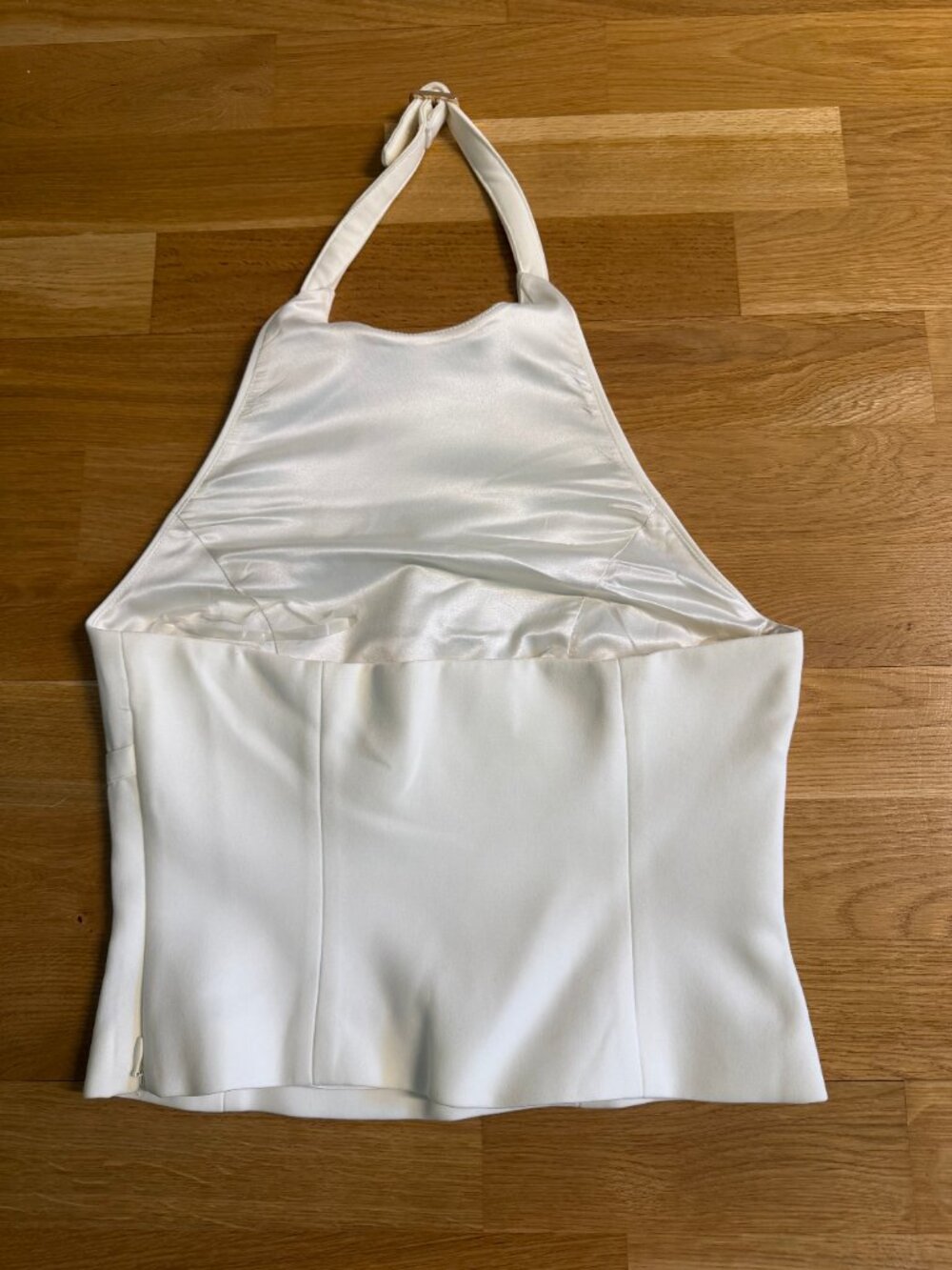 Meshki Letitia Suiting Halter Top With Buckle Ivory - Picture 4 of 5